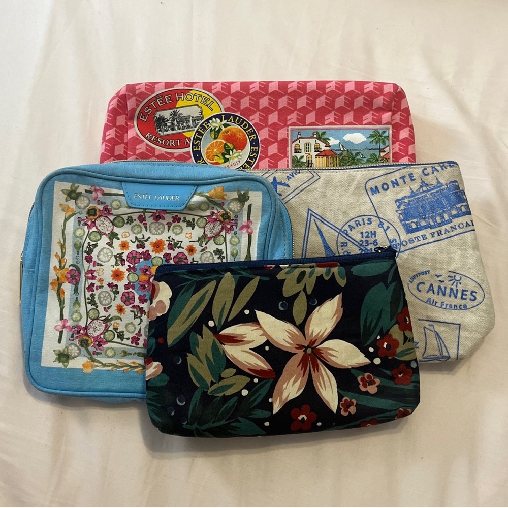 Lot of Cosmetic Bag From Estee Lauder/Lancôme Travel & Floral Edition